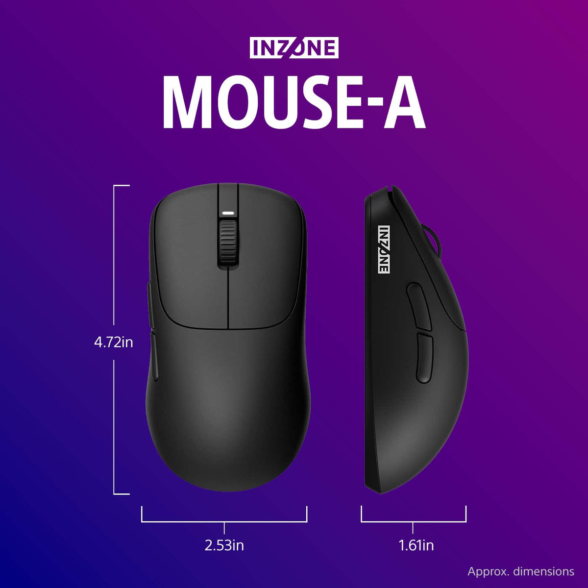 Sony - INZONE Mouse-A Ultra-Lightweight Optical Switch Wireless 8K Gaming Mouse - Wireless - Black