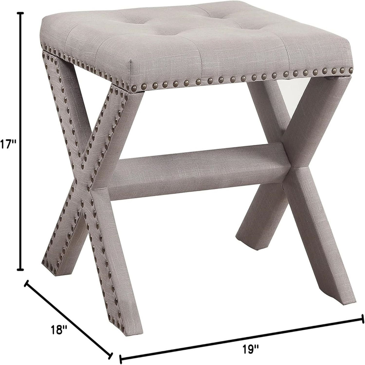 Upholstered Accent Bench With Nailhead Trim