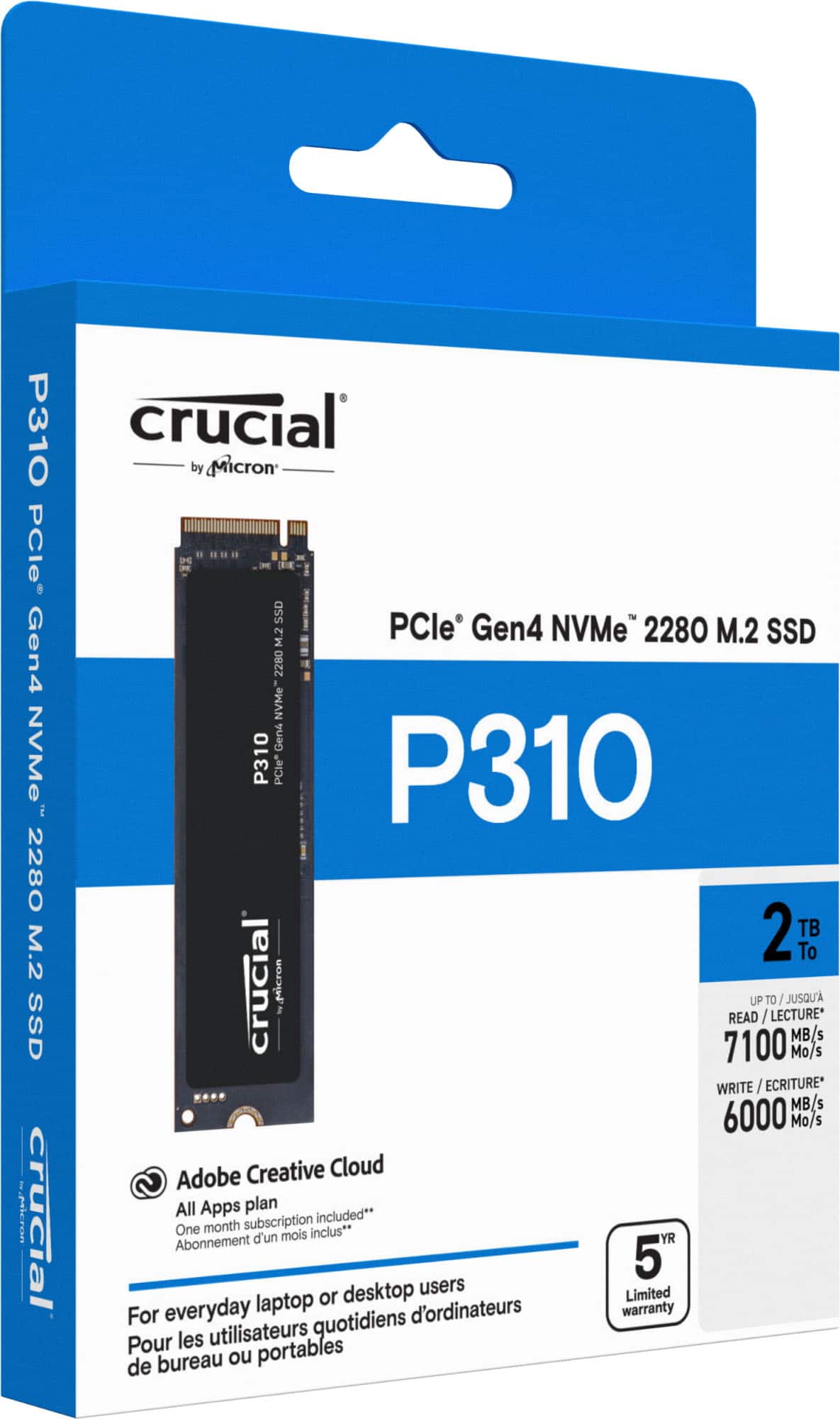 Crucial - P310 1TB Internal SSD PCIe Gen 4 x4 NVMe M.2