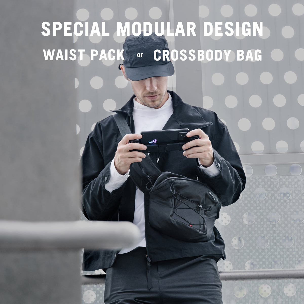 ASUS - ROG Archer ErgoAir 40L Lightweight Modular Gaming Backpack with 18" Laptop Compartment and Waterproof Rain Cover - Black