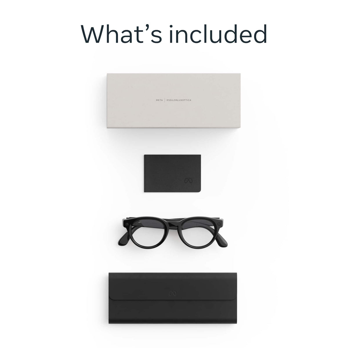 Meta - Glasses, Nova Small, Smart Frame, AI Glasses with Camera - Clear Lenses - Classic Black