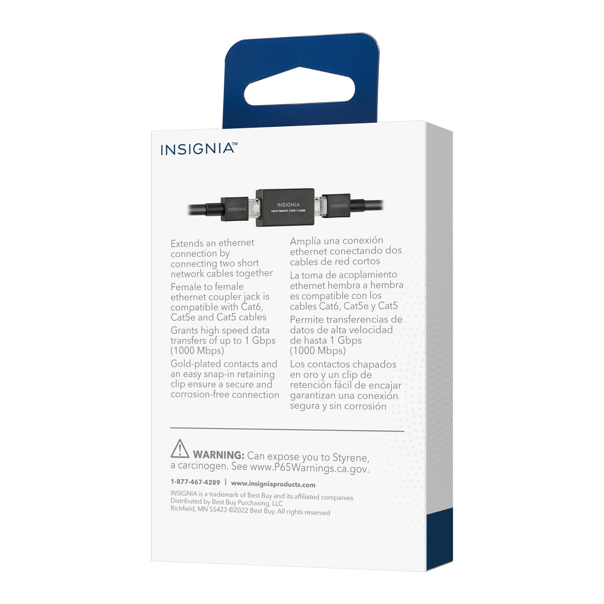 Insignia™ - Cat-6 RJ-45 In-Line Coupler - Black