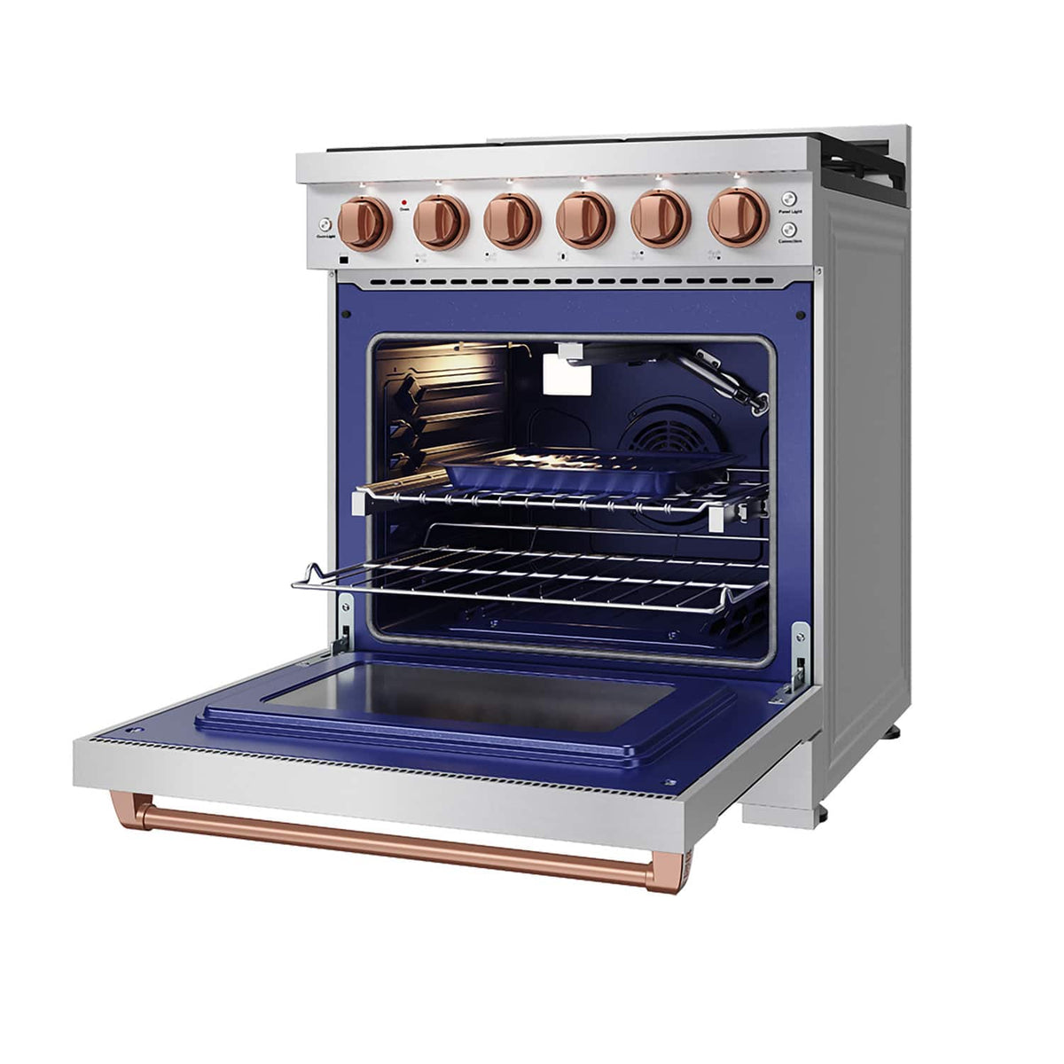 Gordon Ramsay Series by Thor Kitchen 4.55 Cu. Ft Freestanding Gas Range with Rose Gold Hardware - Stainless Steel