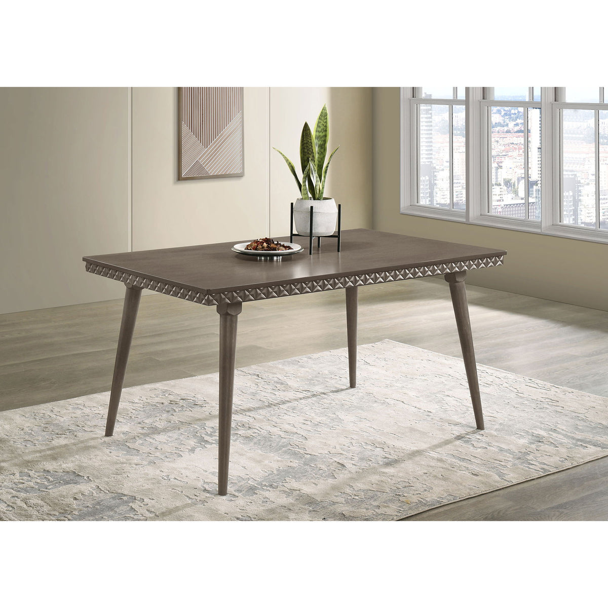 Perkins - Mesa de comedor rectangular - Marrón oscuro