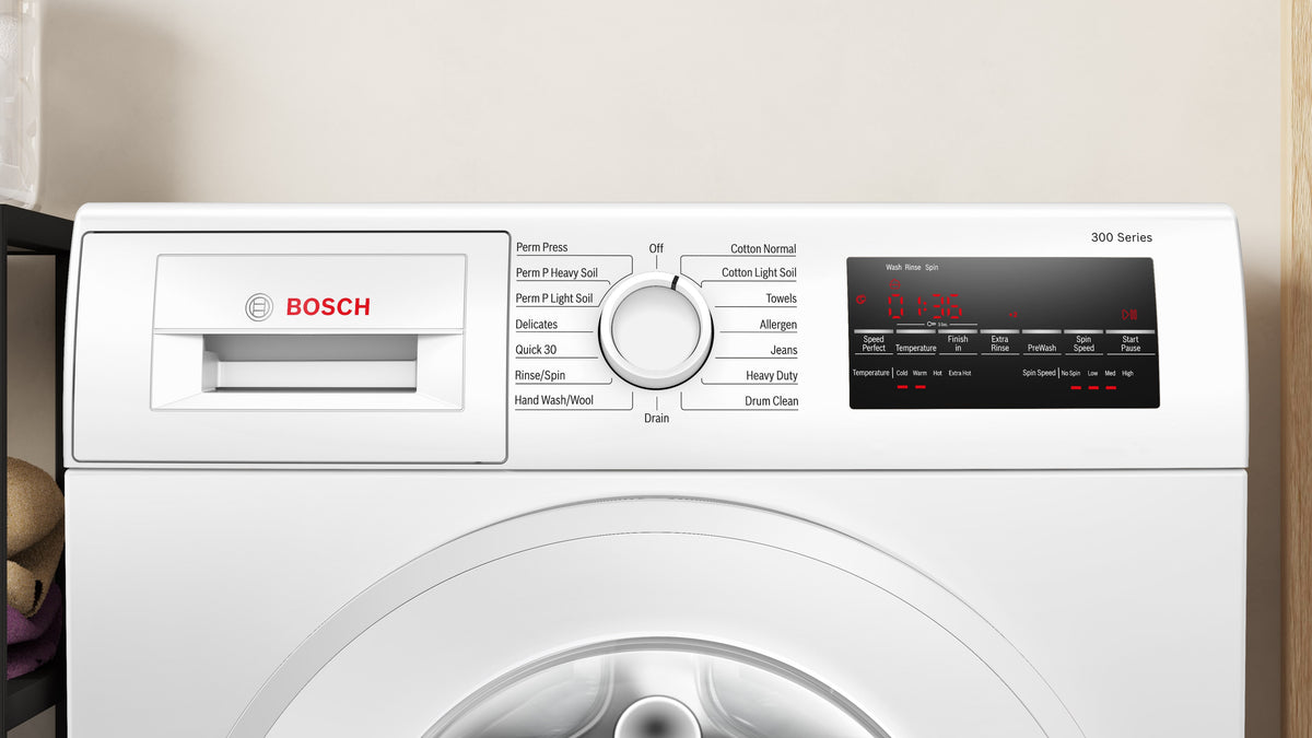 Bosch - 300 Series 2.2 Cu. Ft. High-Efficiency Stackable Smart Front Load Washer - White