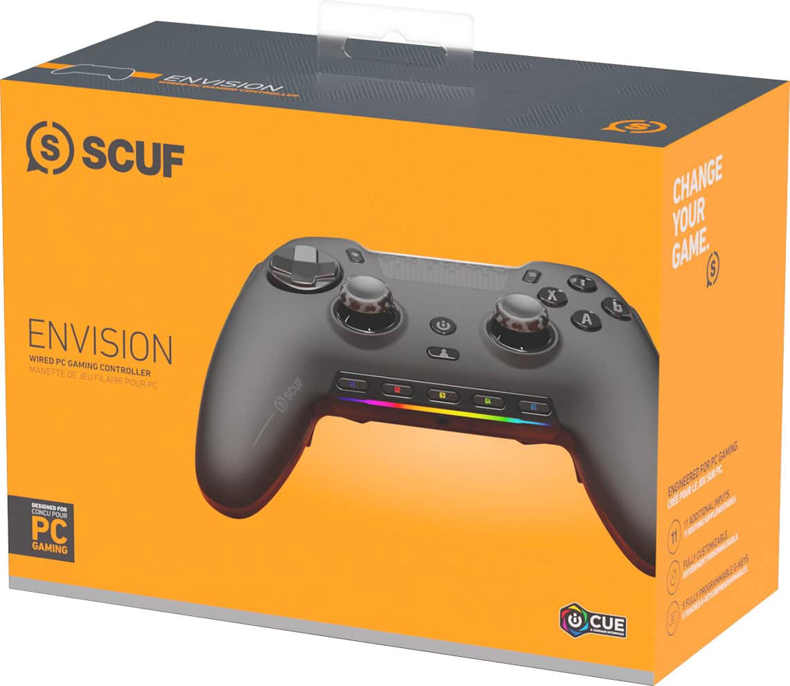 SCUF - ENVISION v2 Wired Hall Effect Gaming Controller for PC with Anti-Drift Thumbsticks - Black