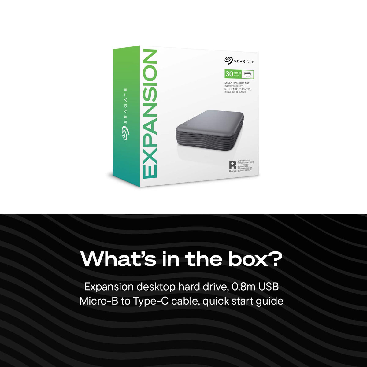 Seagate - Expansion Desktop External HDD 8TB - Black