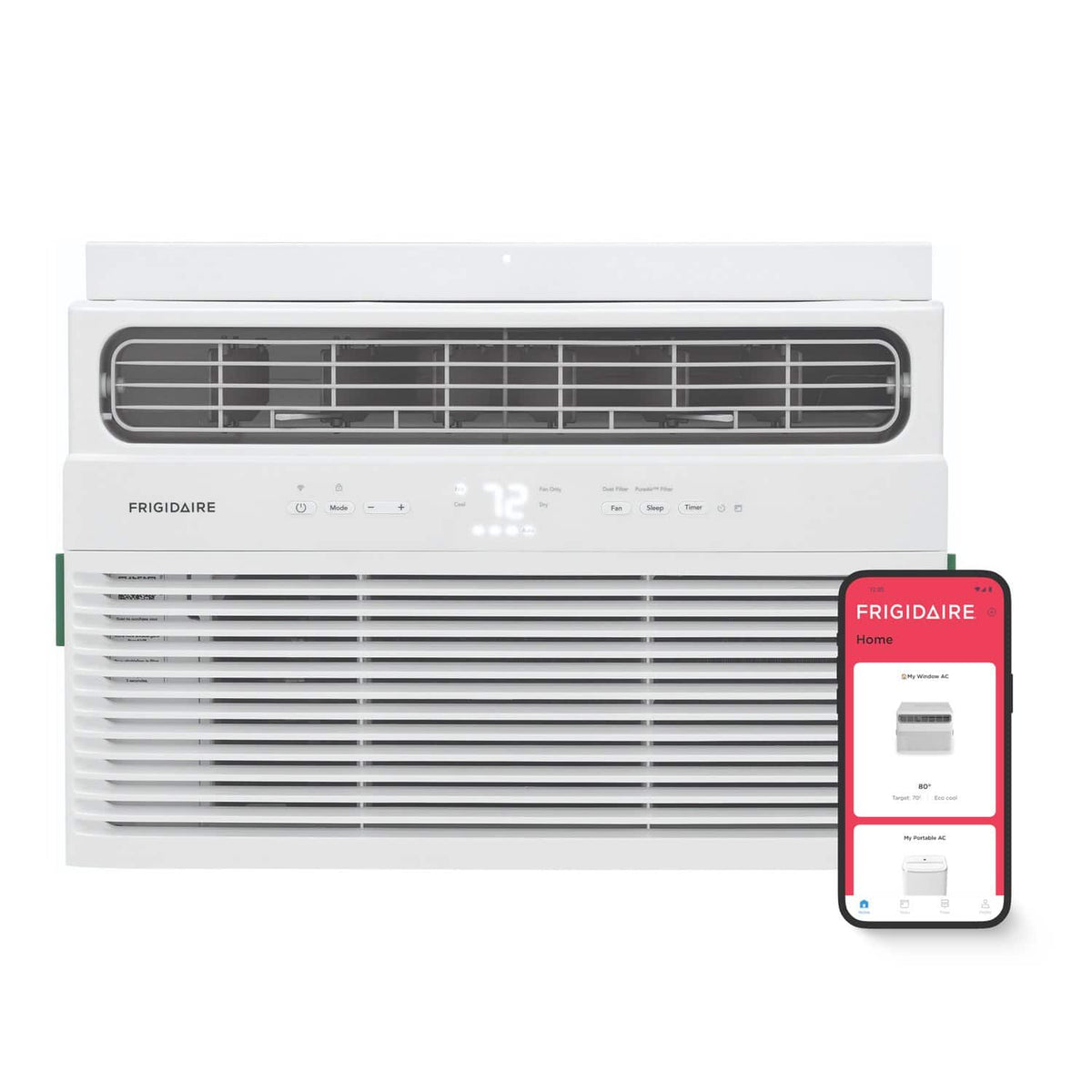 Frigidaire - 8,000 BTU 350 Sq. Ft. Smart Window Air Conditioner with Remote - White