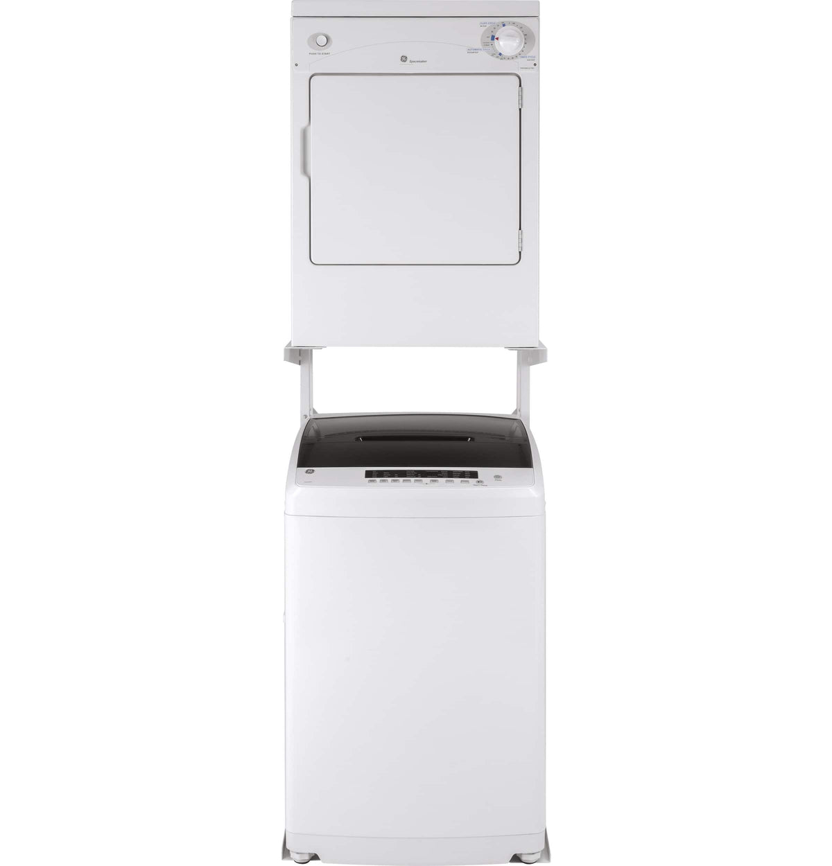 GE - 3.6 Cu. Ft. Stackable Electric Dryer with Portable - White