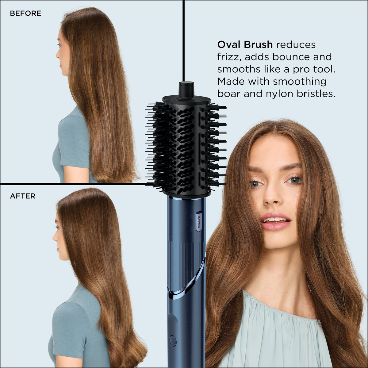 Shark - FlexStyle Air Styling & Drying System, Powerful Hair Blow Dryer and Multi-Styler - Straight & Wavy Hair - Indigo Rush