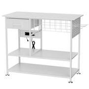 Mesa Grande de Prensa Térmica con Estación de Carga, Banco de Trabajo Móvil para Sublimación DIY - Blanco
