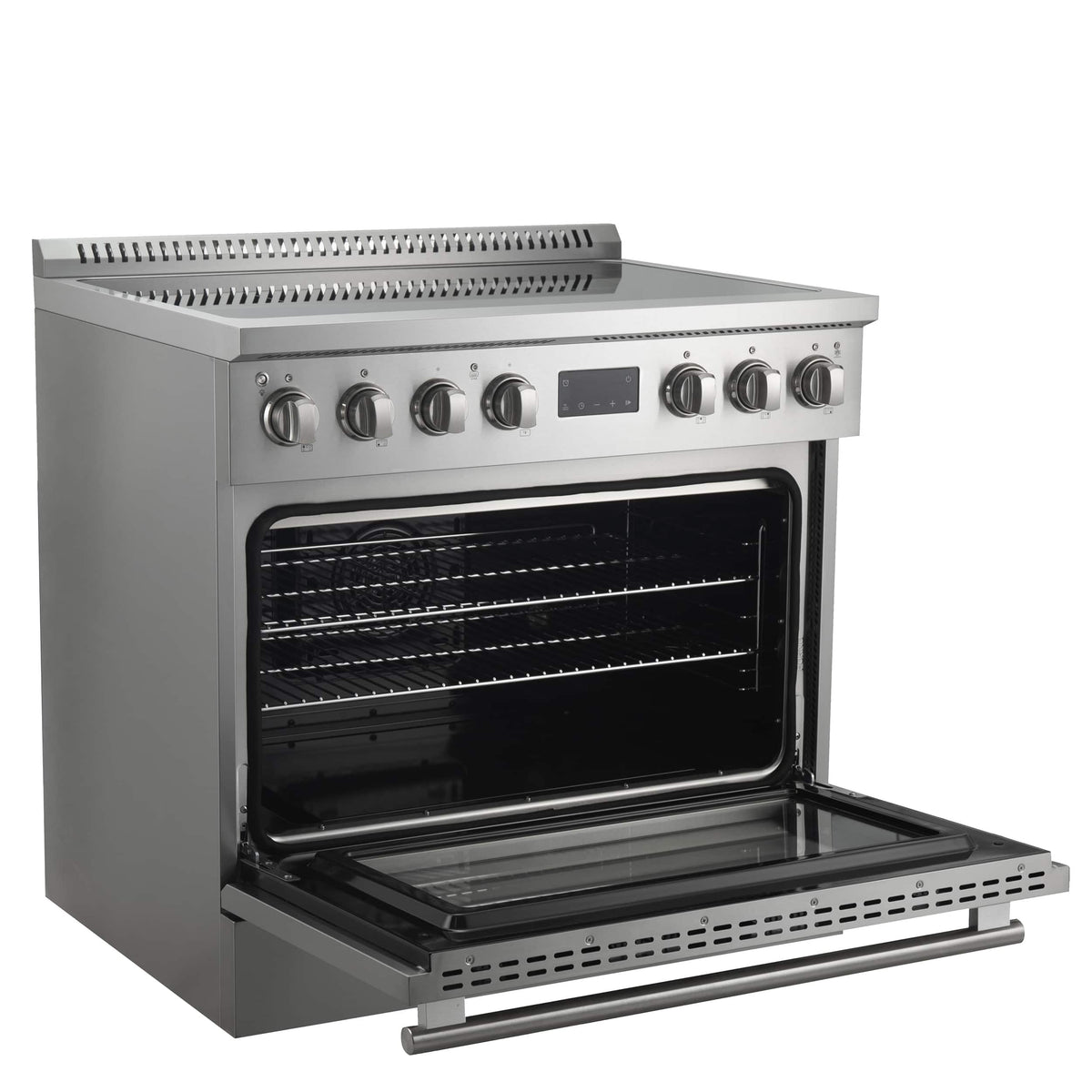 Forno Appliances - 36 in. Wide 0 Elements Torino 5.36 Cu. Ft. Freestanding Induction True Convection Range - Silver