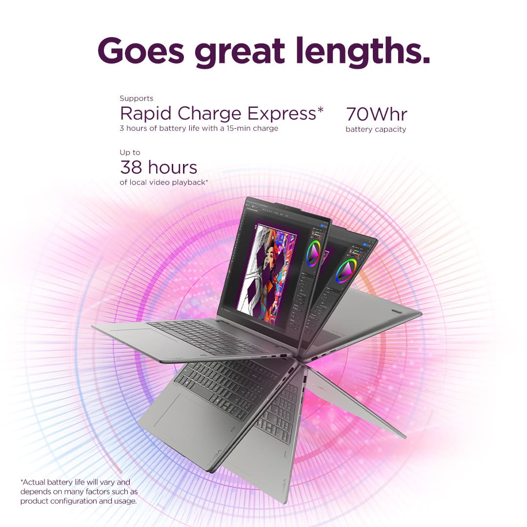 Lenovo - Yoga 7i 2-in-1 16" 2K OLED Touchscreen Laptop - Intel Core Ultra 5 Processor 322 2026 - 8GB Memory - 512GB Storage - Luna Grey