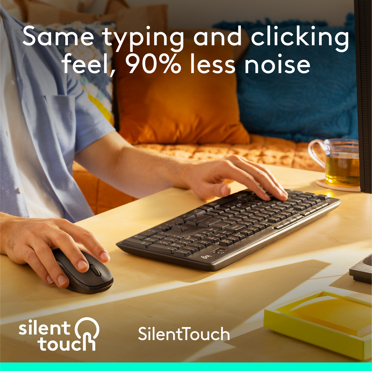 Logitech - MK295 Full-size Wireless Membrane Keyboard and Mouse Combo for Windows and Chrome OS with SilentTouch Technology - Graphite