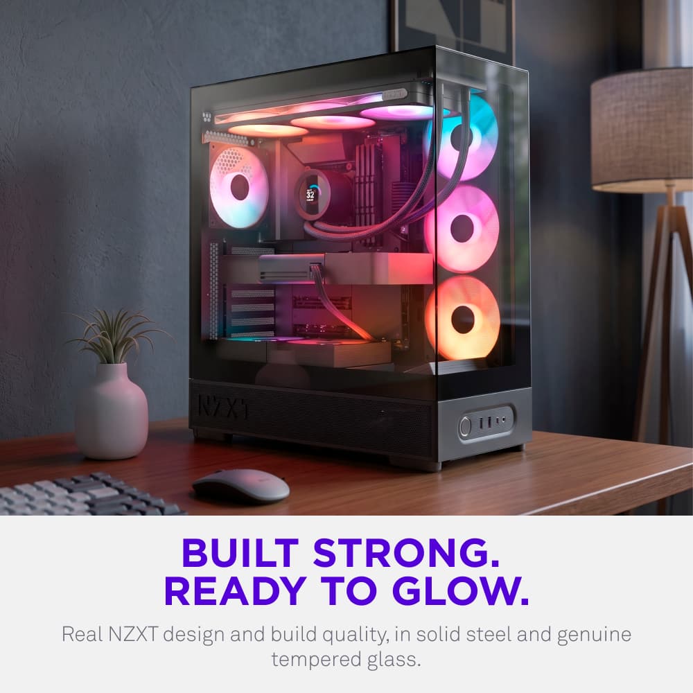 NZXT - S5 RGB Compact ATX Mid-Tower Computer Case - Black - Black