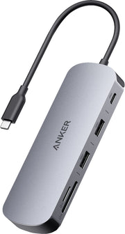 Anker - Nano USB-C Hub (8-in-1, Dual Display) - Gray