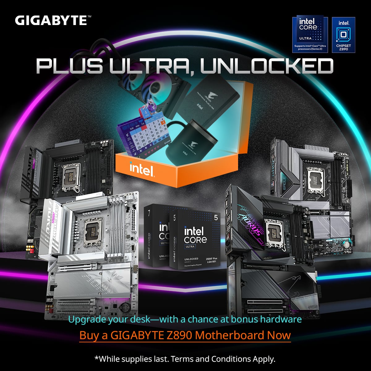 GIGABYTE - Z890 AORUS PRO ICE (Socket LGA 1851) Intel Z890 ATX DDR5 Wi-Fi 7 Motherboard - White