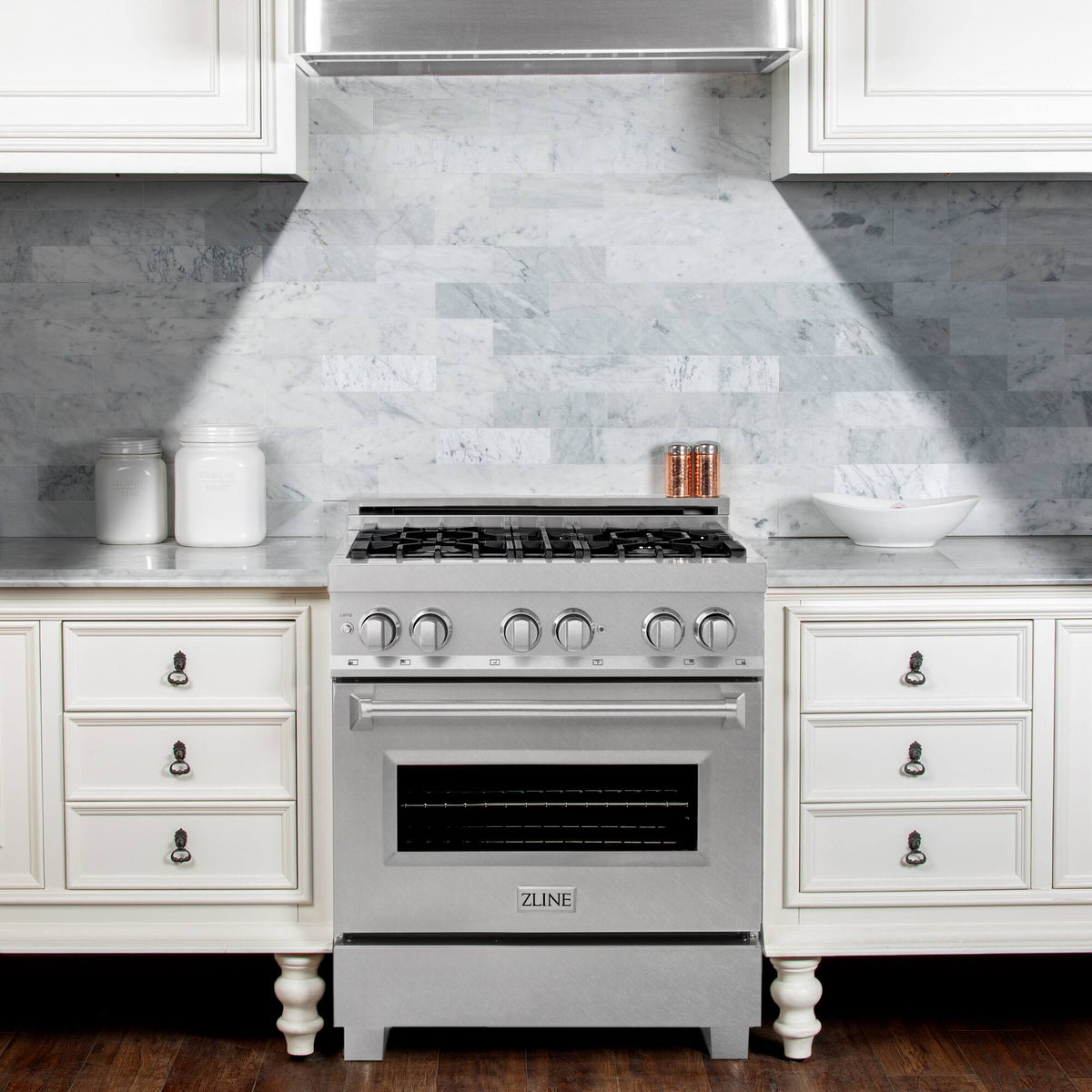 30 in. Wide 4 Burner ZLINE Legacy Dual Fuel Range (RAS-SN-30) - Satin Stainless Steel