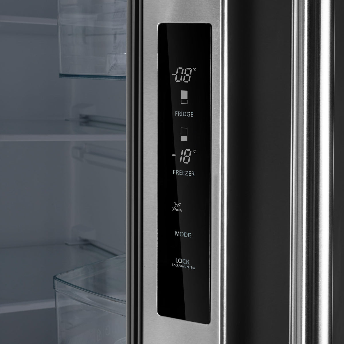 Forno Appliances - 30 in. Wide Gallipoli 17.5 Cu. Ft. Freestanding French Door Refrigerator with Decorative Trim Grill - Stainless Steel