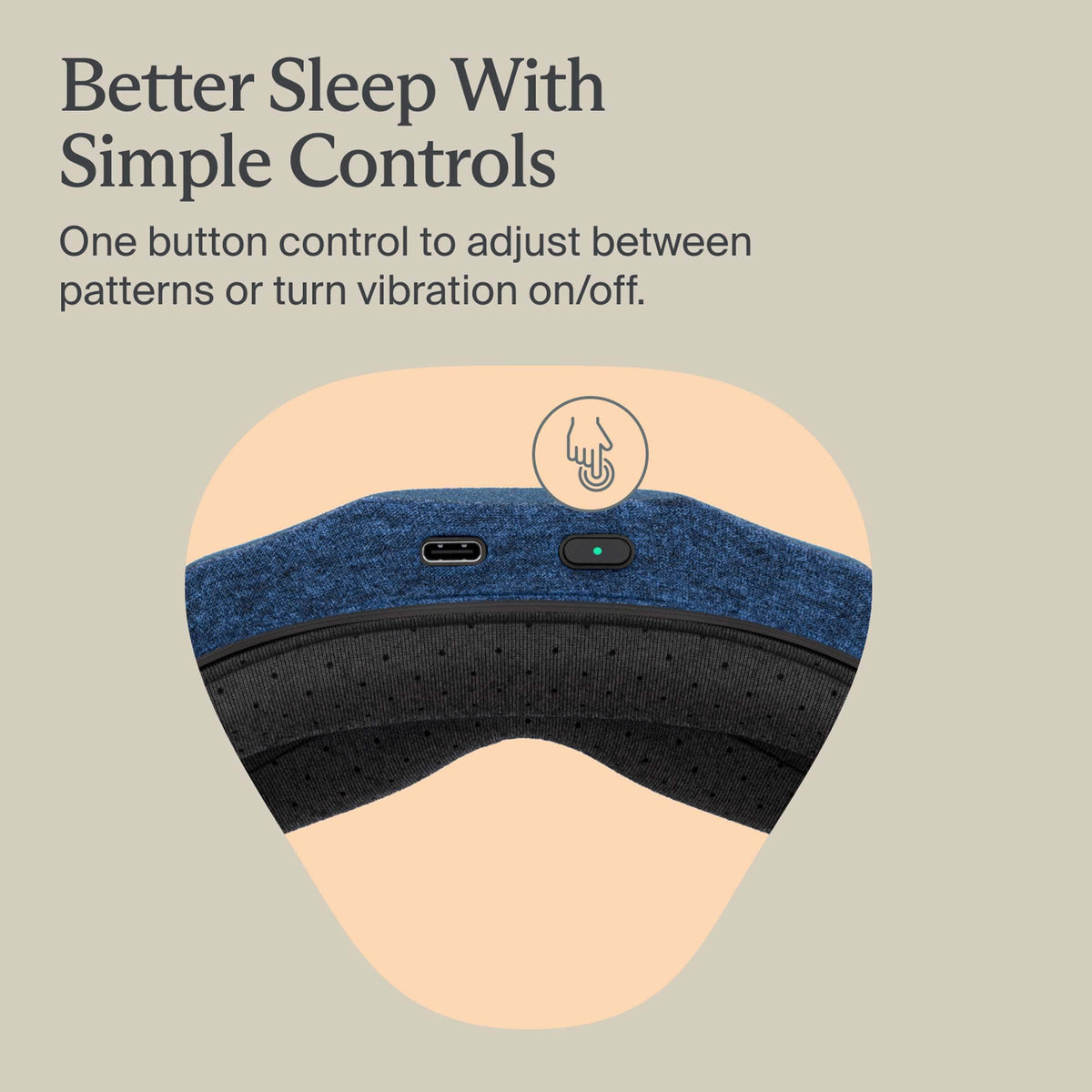 Therabody - SleepMask - Ultra-Comfortable 100% Blackout Eye Mask With Gentle Massaging Vibration - Blue