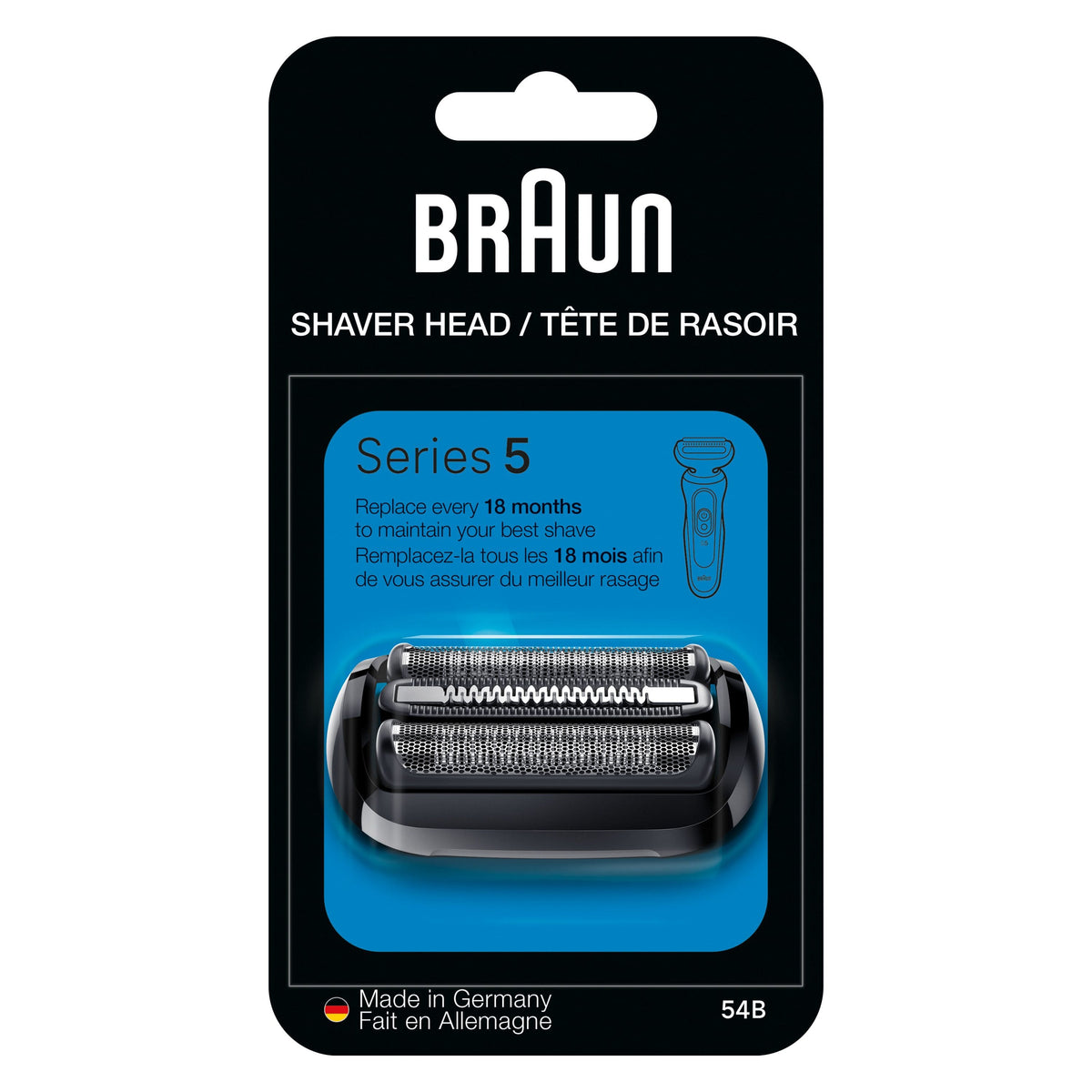 Braun - Series 5 Electric Shaver 54B Replacement Head, Compatible with 51**s and 60**S Models - Silver