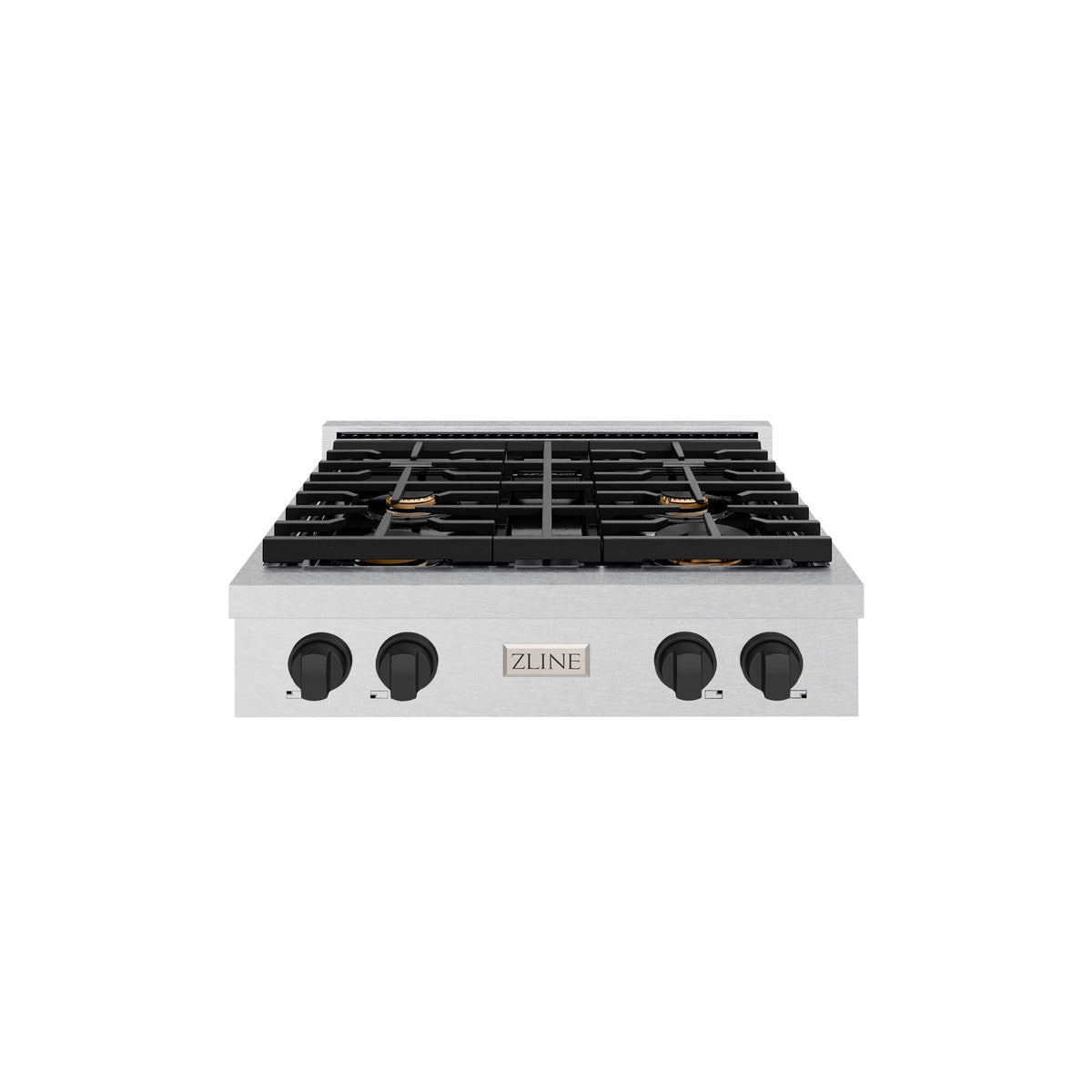 ZLINE - 30 in. Wide 4 Burner AutographParamount Gas Rangetop with Black Accents (SRTSZ-30-MB) - Stainless Steel