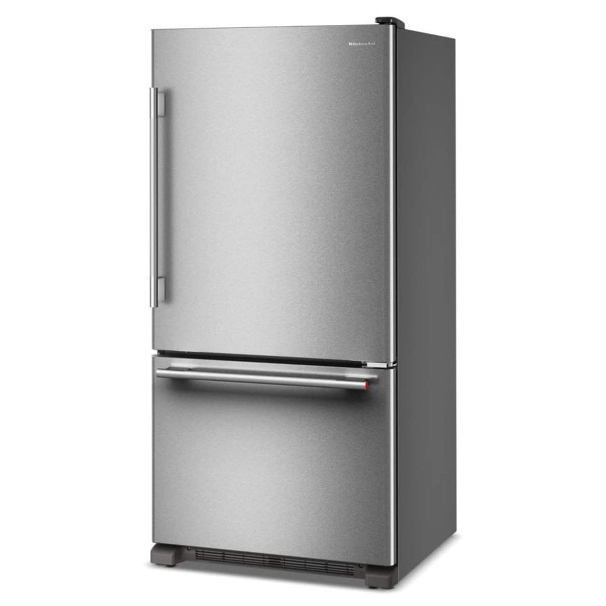 KitchenAid - 22 Cu. Ft. 33-Inch Standard-Depth Bottom Mount Refrigerator with Right Door Swing - Stainless Steel