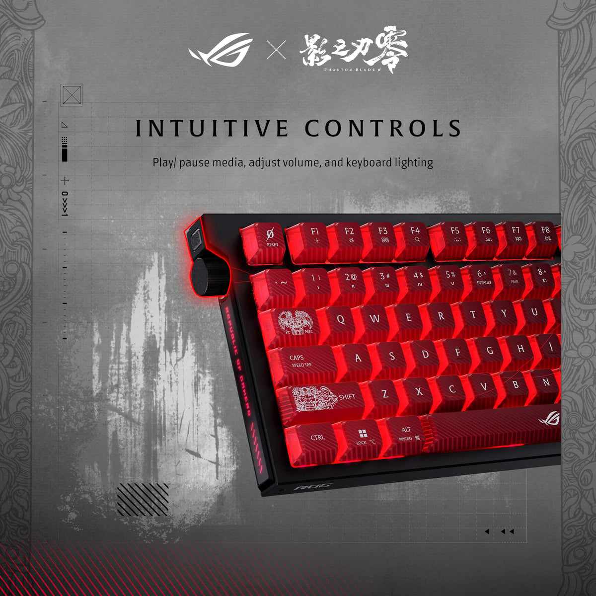 ASUS - ROG Strix Morph 96% Wireless Mechanical RGB Gaming Keyboard with Hot-Swappable ROG NX Snow Switches - Phantom Blade Zero Edition
