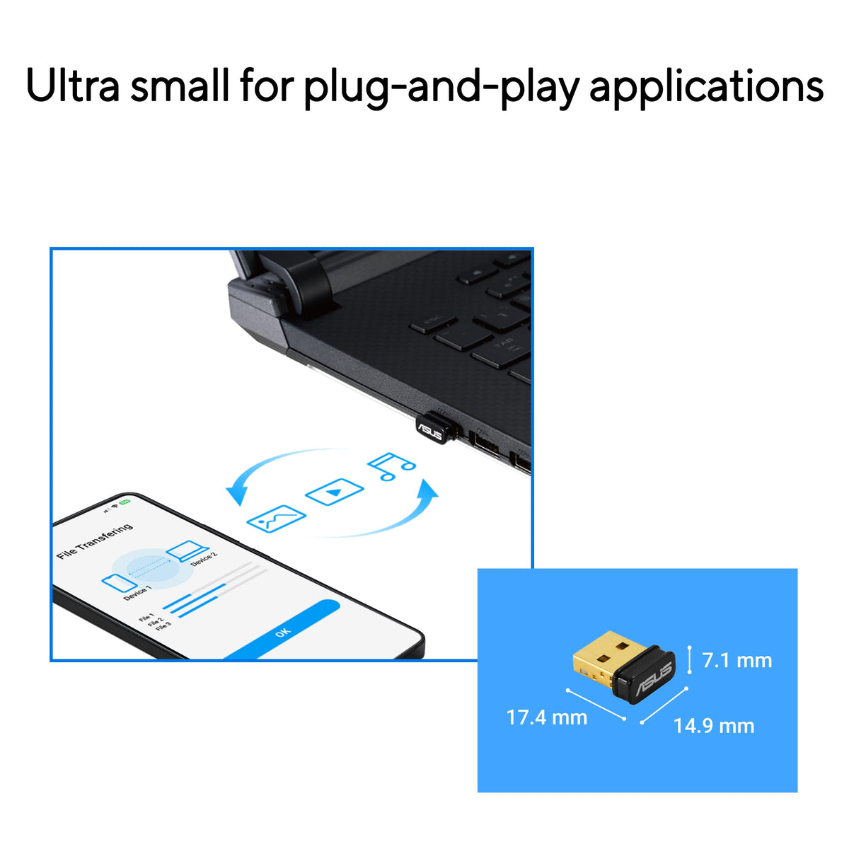 ASUS - USB-BT500 Bluetooth 5.0 Adapter - Black