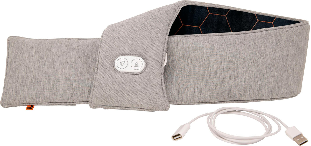 Calming Heat - Charcoal + Copper Infused Massaging Neck Wrap - Gray