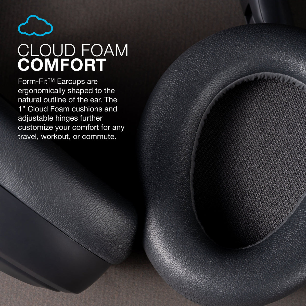 JLab - JBuds Lux ANC Wireless Bluetooth Over-Ear Headphones with Active Noise Cancelling, Spatial Audio & 70+ Hour Battery - Graphite