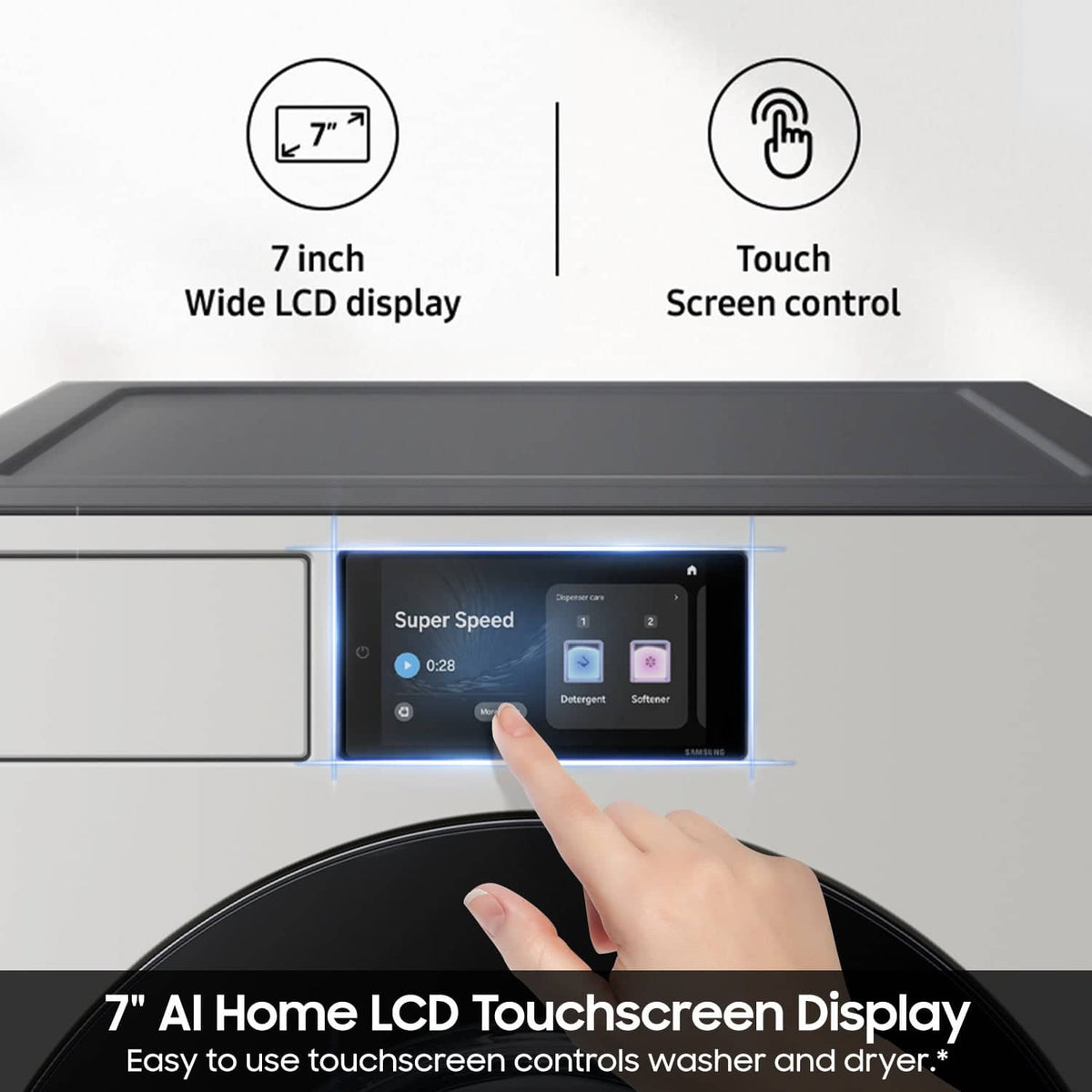 Samsung - 5.3 cu. ft. Bespoke AI Ultra Capacity Front Load Washer with AI Home - Ivory
