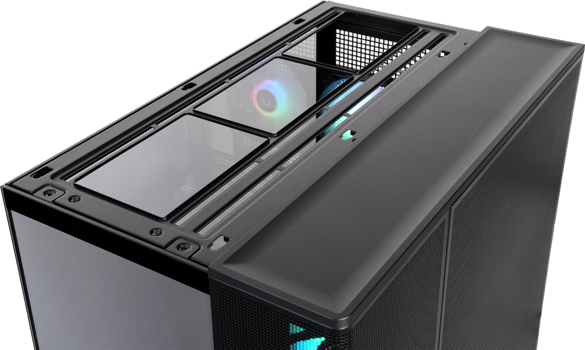 Thermaltake - View 380 XL TG ARGB Dual-Chamber Chassis with Hidden-Connector Motherboard Support ATX Mid Tower PC Case - Black