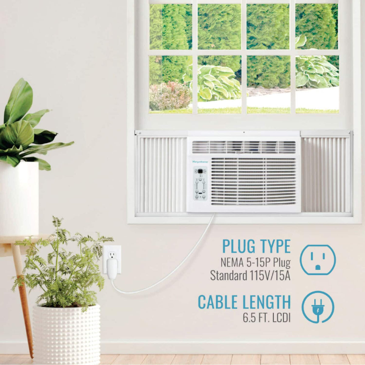Keystone - 150 Sq. Ft 5,000 Cooling BTU Window Air Conditioner - White