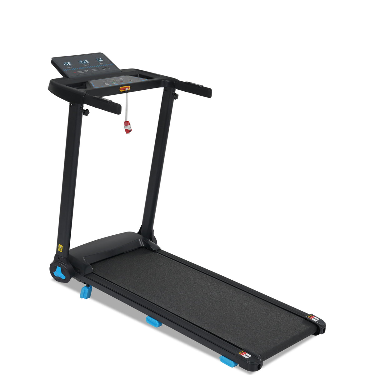 Caminadora plegable para espacios pequeños, 3.0 HP portátil, banda de andar de 10 mph con inclinación, Bluetooth, sensores de frecuencia cardíaca, estación de carga - Negro