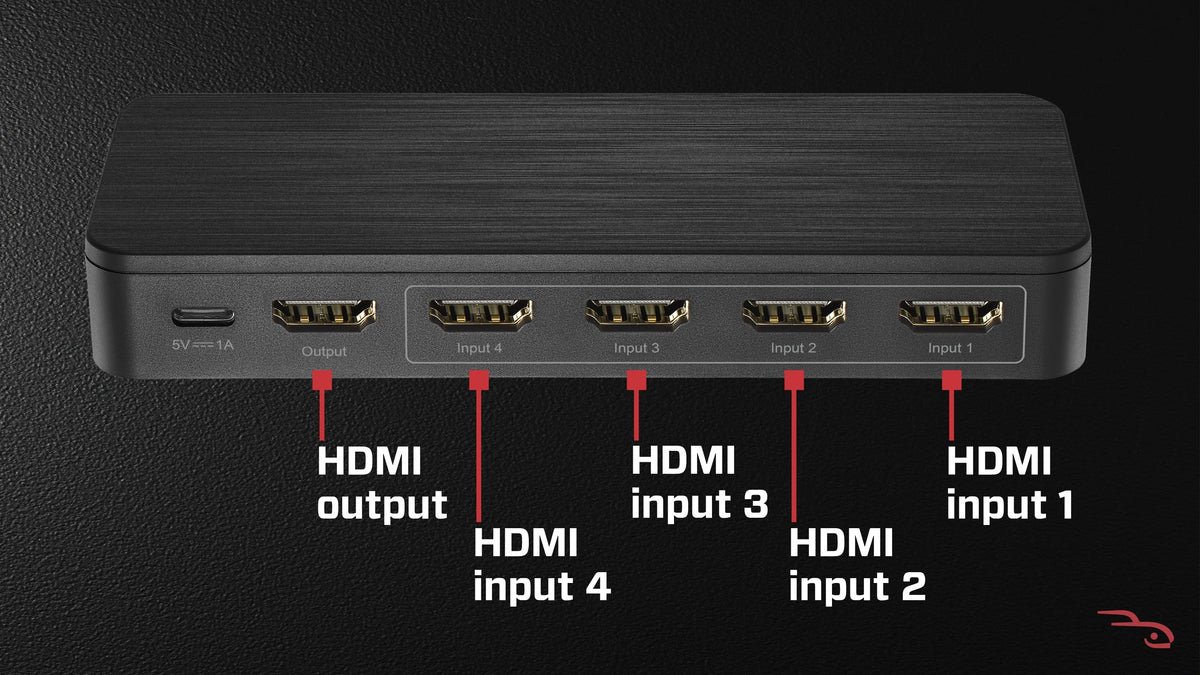 Rocketfish™ - 4-Input 8K Ultra High Speed HDMI 2.1 Switch - Black