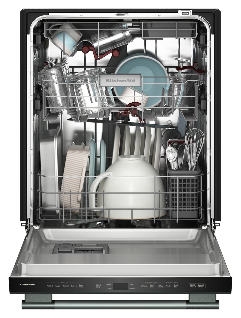 KitchenAid - 24 inch Top Control Built-In Dishwasher with 360 Max Jets Third Rack and ProDry System, 44 dBA - Juniper