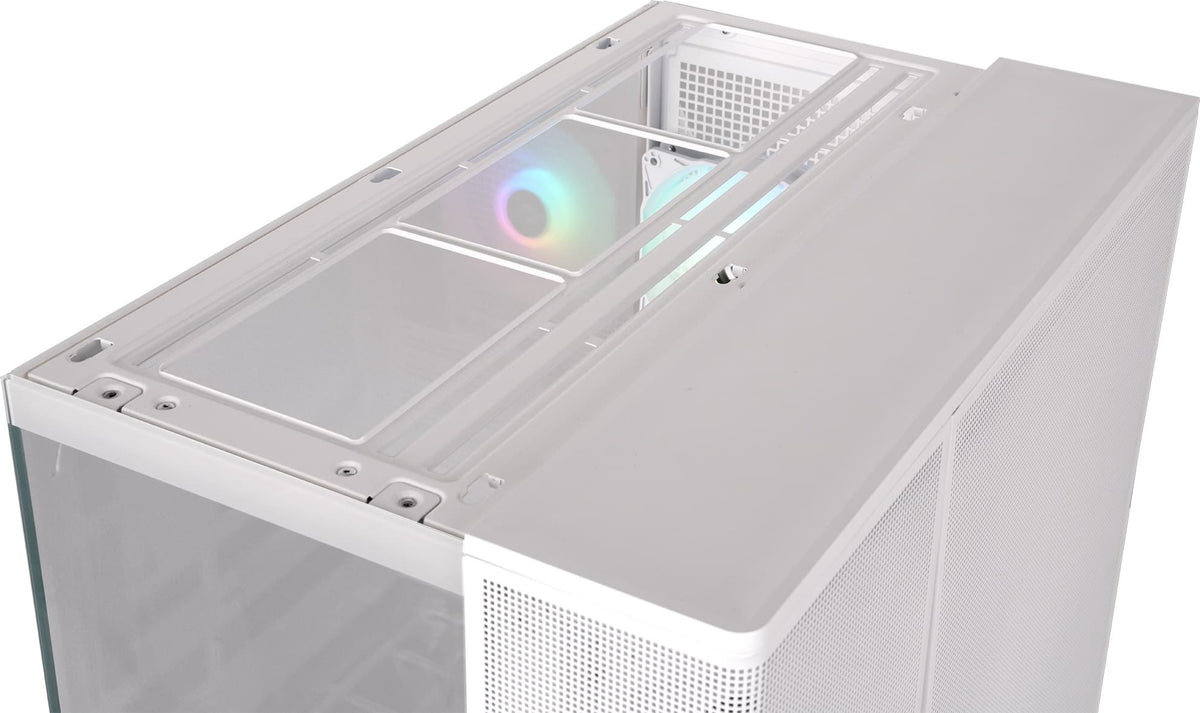 Thermaltake - View 380 XL TG ARGB Dual-Chamber Chassis with Hidden-Connector Motherboard Support ATX Mid Tower PC Case - Snow