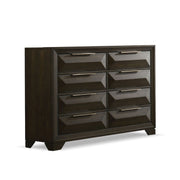Cómoda de 8 cajones con soporte biselado - Espresso