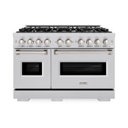 ZLINE - 48 in. Wide 8 Burner Classic Double Oven Gas Range with 8 Burner Cooktop (CGR48) - Stainless Steel