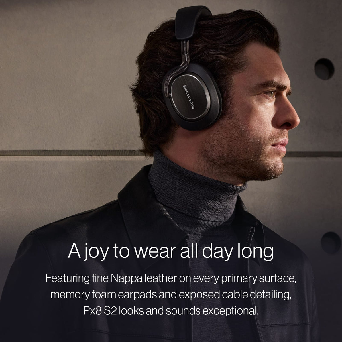 Bowers & Wilkins - B&W Px8 S2 Over-The-Ear Bluetooth Wireless Headphones - Pearl Blue