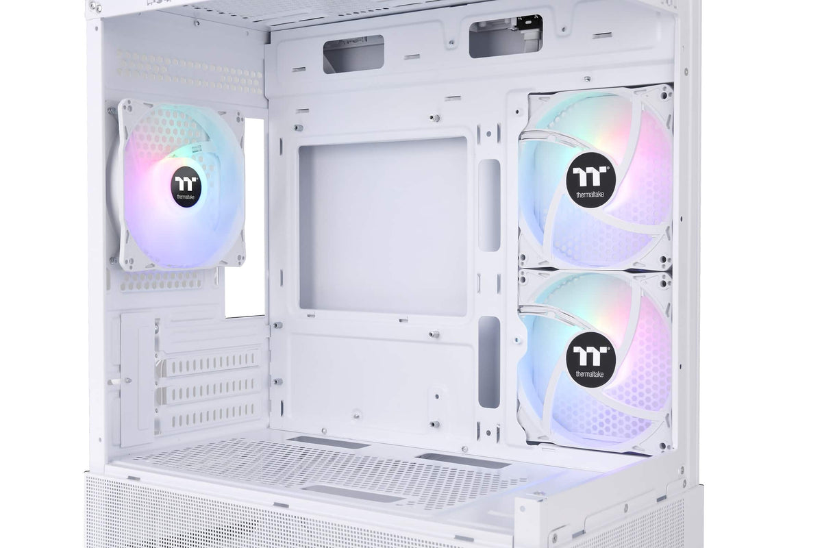 Thermaltake - View 170 TG ARGB  Micro-ATX Mid-Tower PC Case - Snow