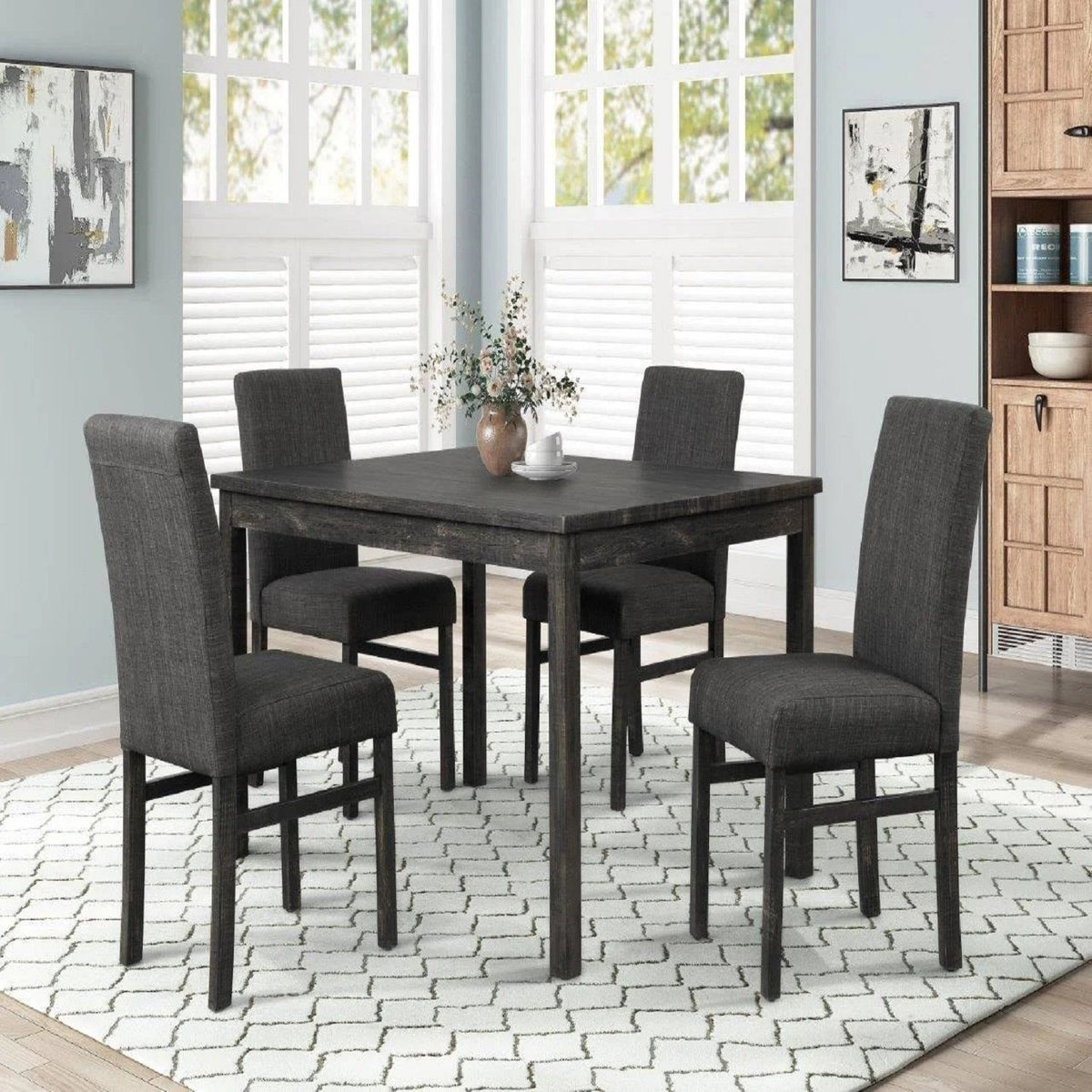 Silla de comedor tapizada de transición para cocina (juego de 2)
