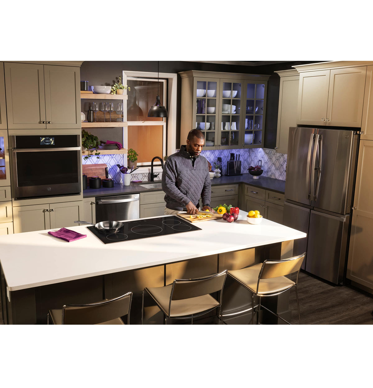 GE Profile - 36" Built-In Electric Induction Cooktop with 5 Elements, Slide Touch Controls, and Power Boost - Black