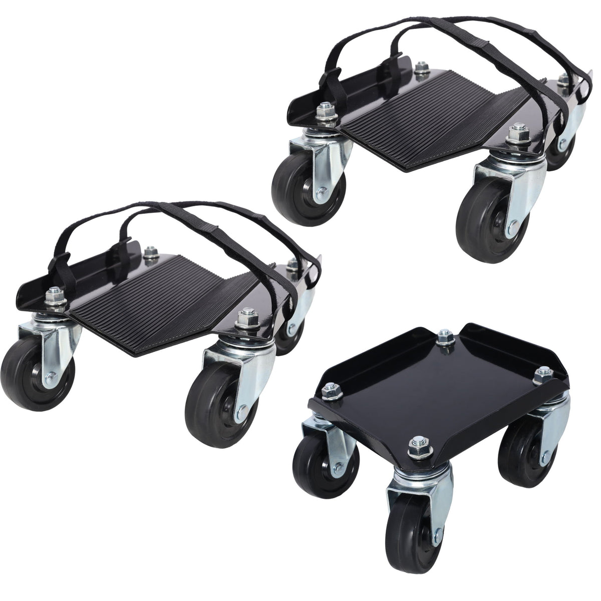 Heavy Duty Snowmobile Dolly With V Slide And Swivel Casters Steel, 1500Lbs Capacity