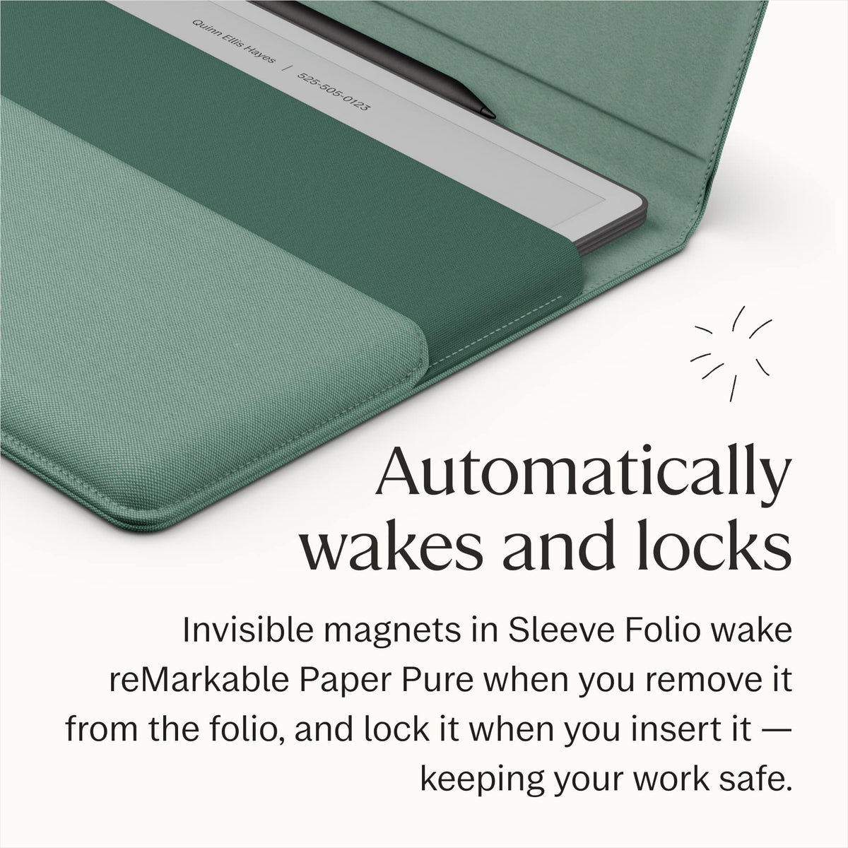 Sleeve Folio for reMarkable Paper Pure - Mist Green