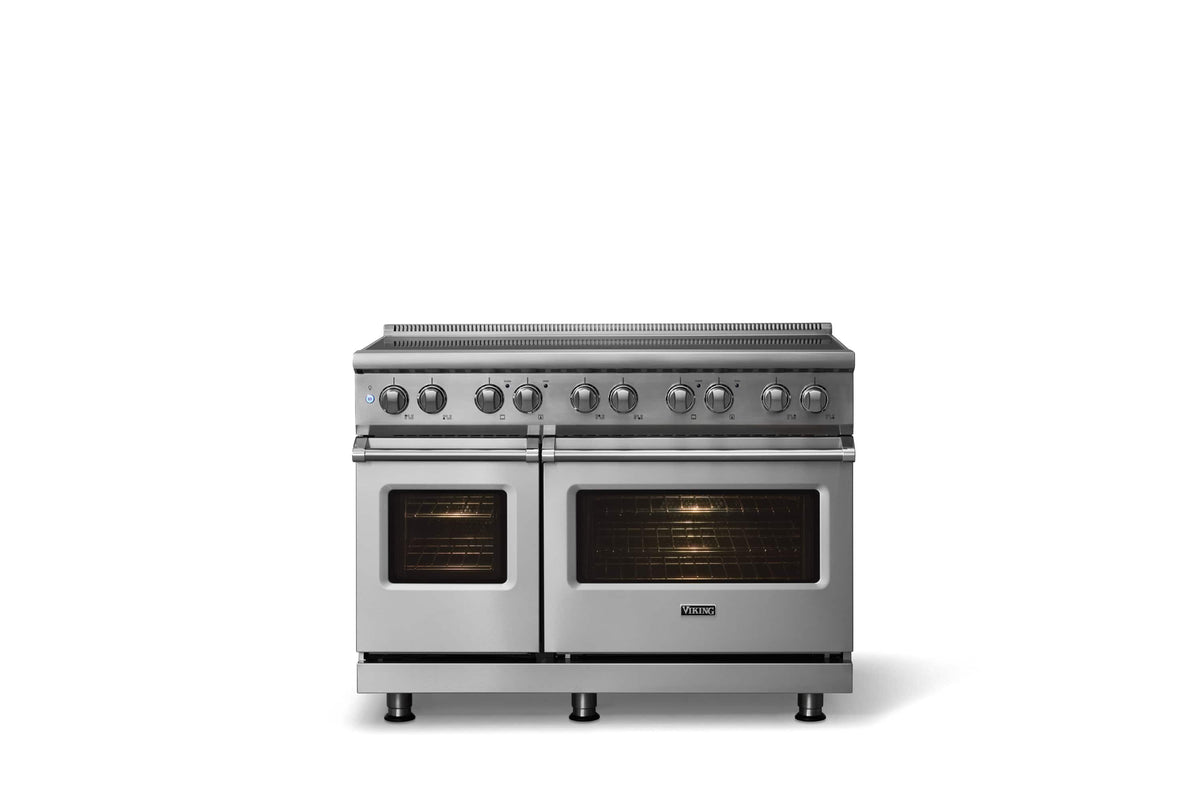 Viking - 48"W. 7.3 Cu.Ft. Pro5S 6 Element Freestanding Electric Induction Convection Range - Stainless Steel