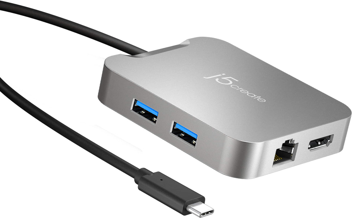j5create - 4K60 Elite USB-C® PD Multi-Port Adapter for ChromeOS, Windows, macOS - Silver