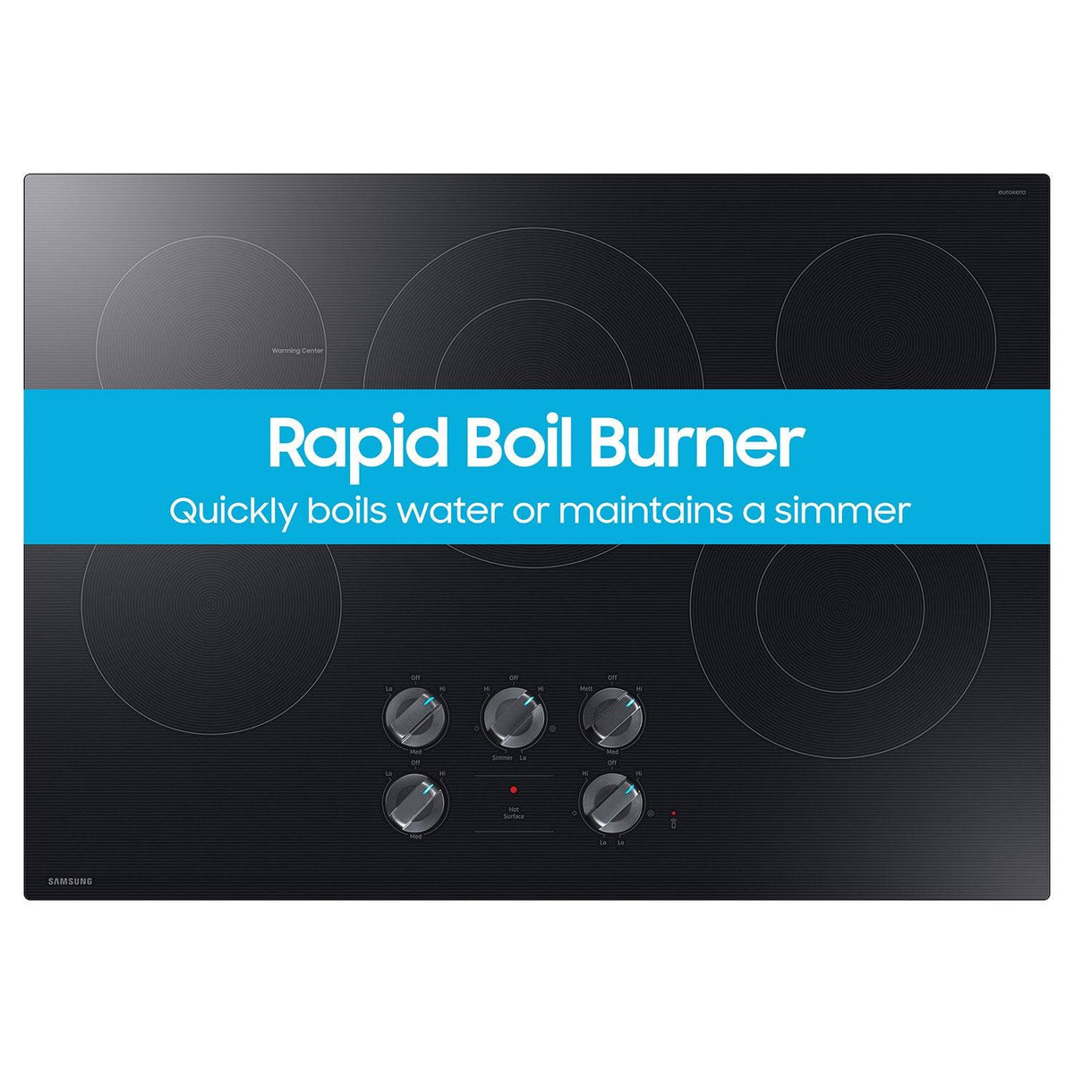 Samsung - 30" Electric Cooktop with 5 Burners and ENERGY STAR Certified Cooktop with Illuminated Knobs - Black