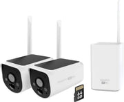 Swann - MaxRanger Version 2 4K Solar Wireless Security System W/ Base Station & 2 Forever Charged Solar Powered Cameras, 64GB - White